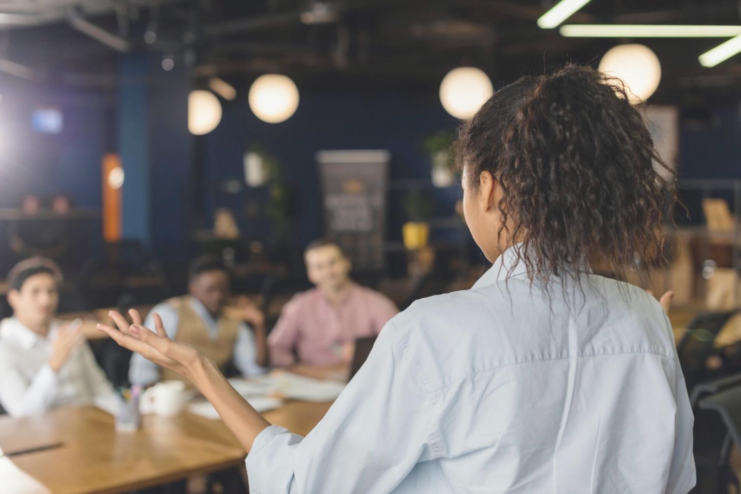 Students working collaboratively on financial analysis